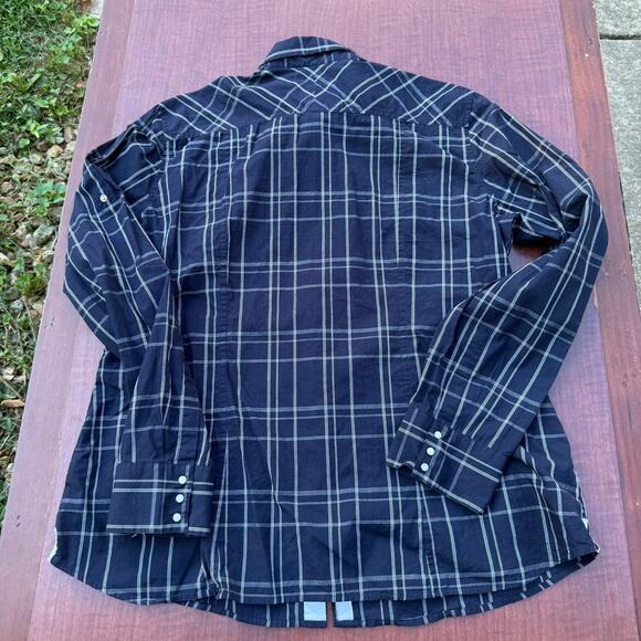 Banana Republic Black Plaid Button-Down Shirt - Size XL - Picture 7 of 8